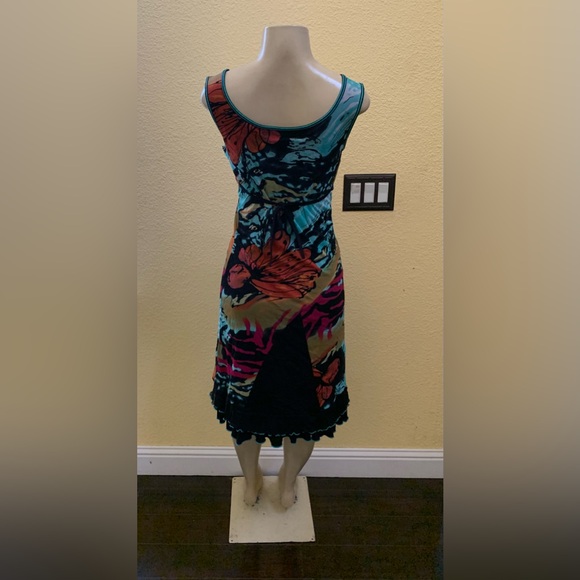 São Paulo Size 6 Sleeveless Multicolor Tie-Waist Sheath Dress - Picture 5 of 12